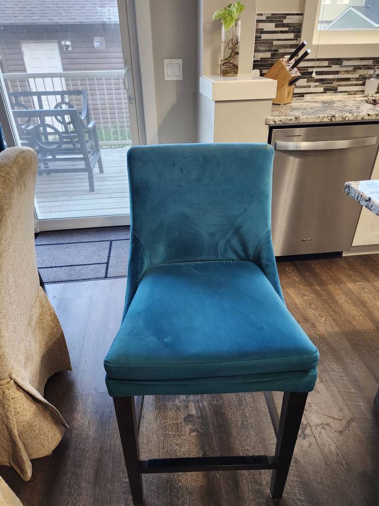 Teal Velvet Bar Stools