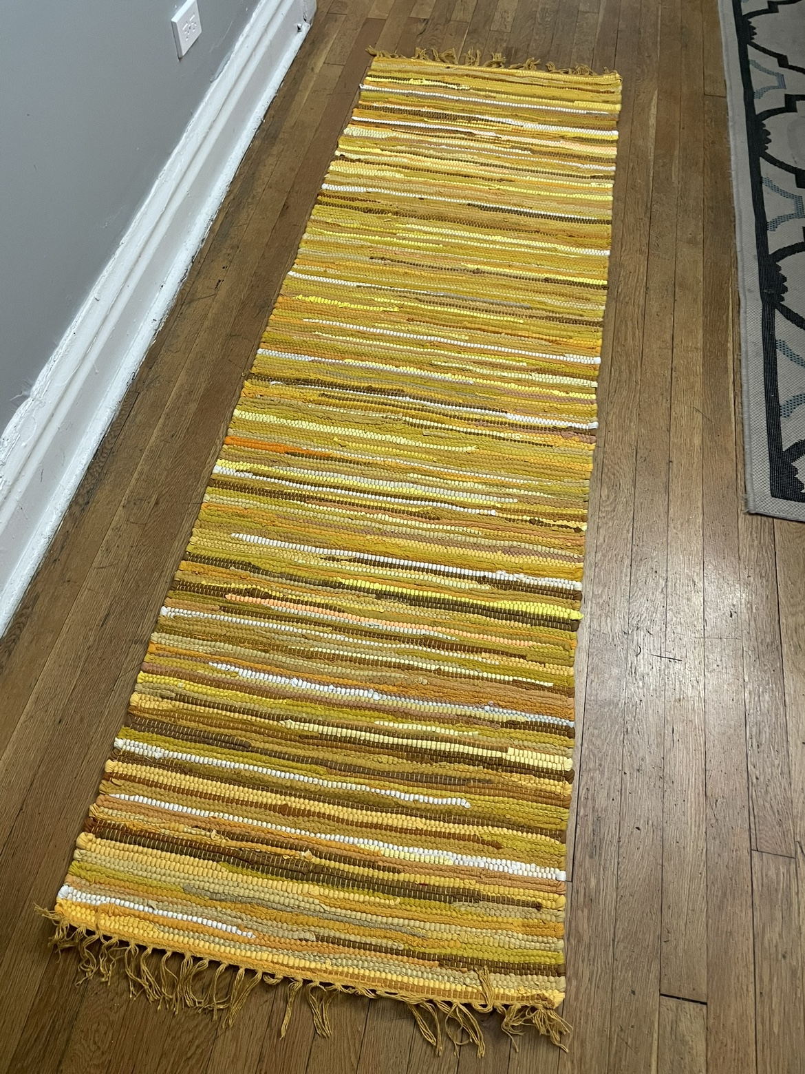 2’2” x 6’ Hand Woven Chindi Cotton Runner - photo 2