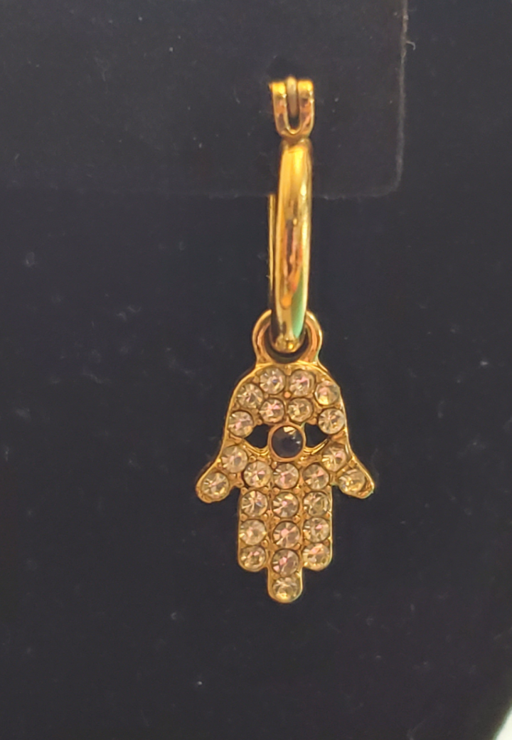 Vtg. Hamsa hoop earrings image indicator(3)