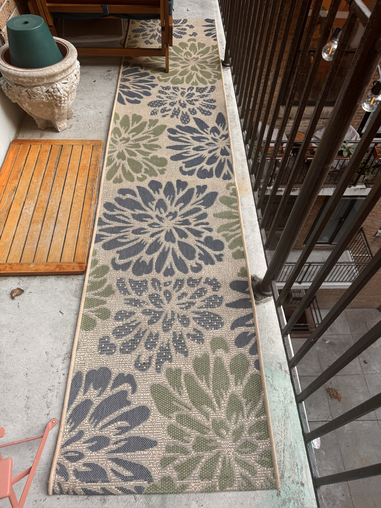 Floral Outdoor Rug, Balcony Runner