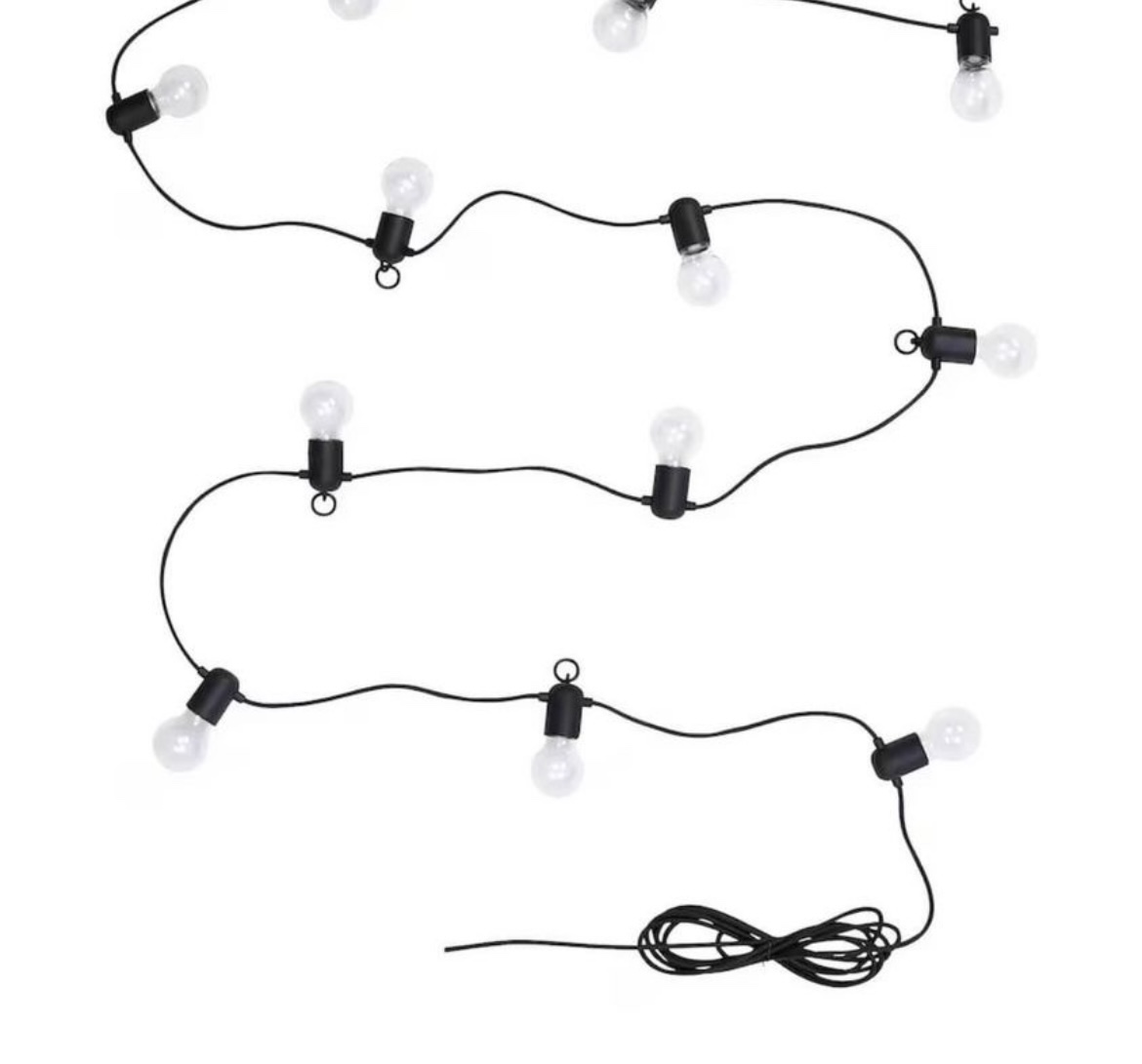 IKEA - LED string 12 lights, black/outdoor | Selling today only