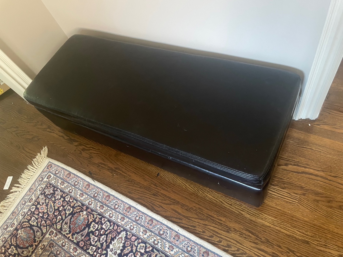 Large Vegan Leather Bench with Storage