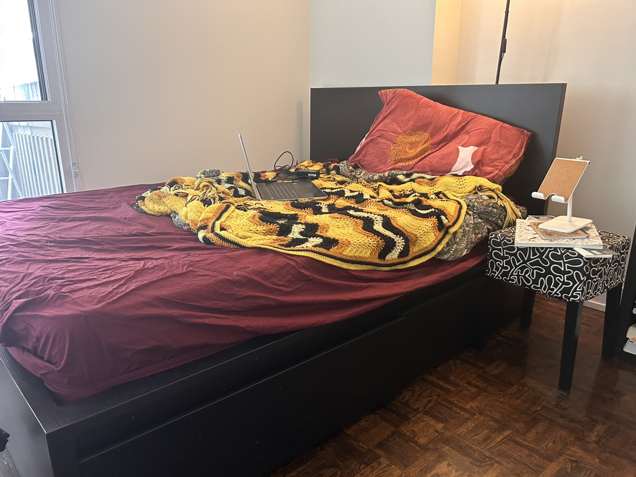 Ikea double MALM bed frame + additional details thumbnail