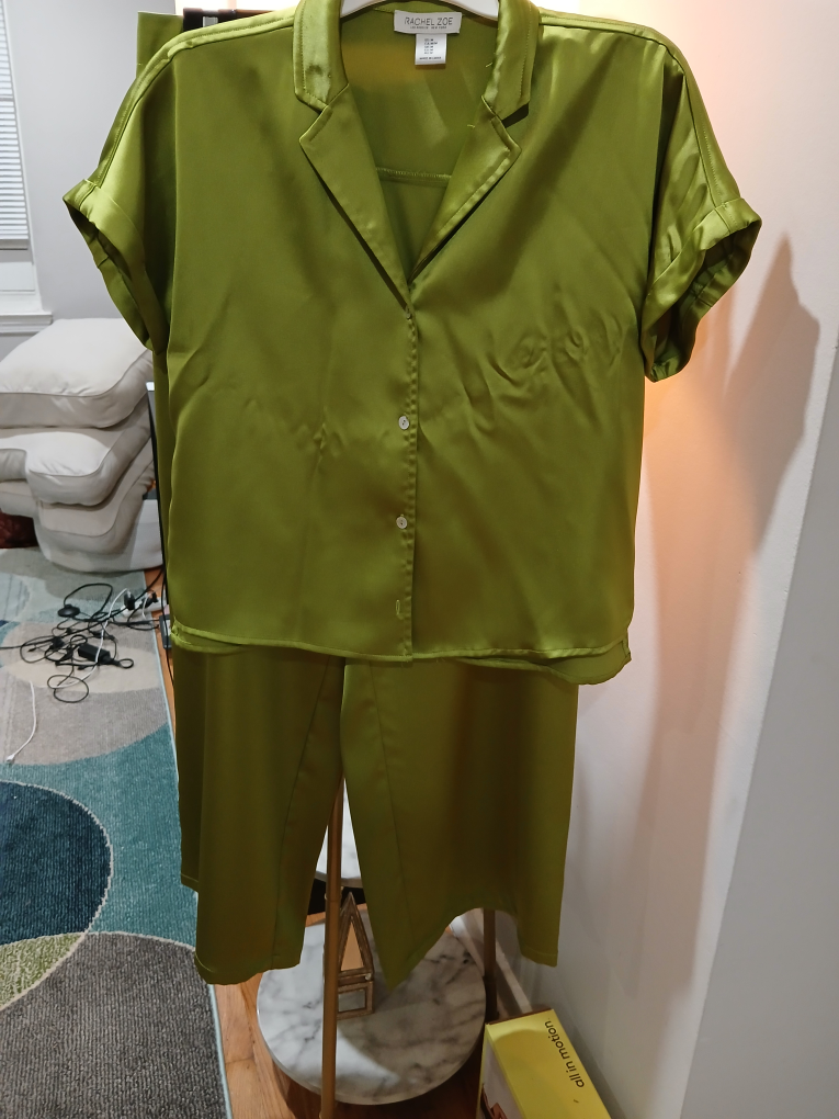 green silk Rachel Zoe Pant set - photo 4