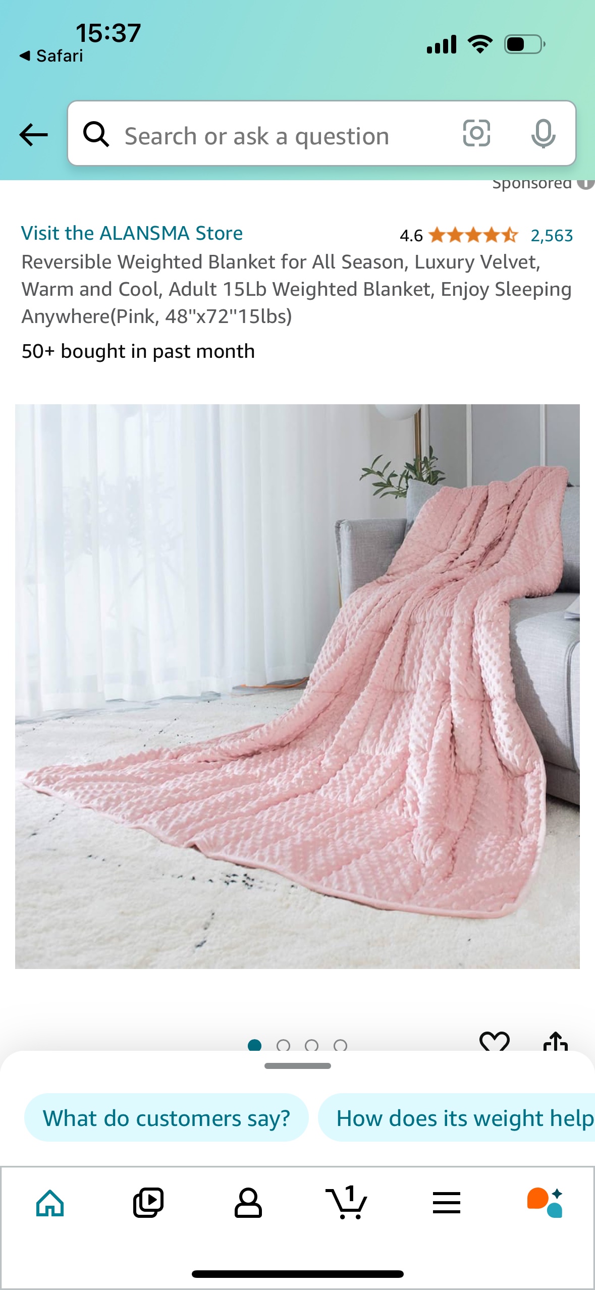 15lb weighted blanket in bubblegum pink! thumbnail