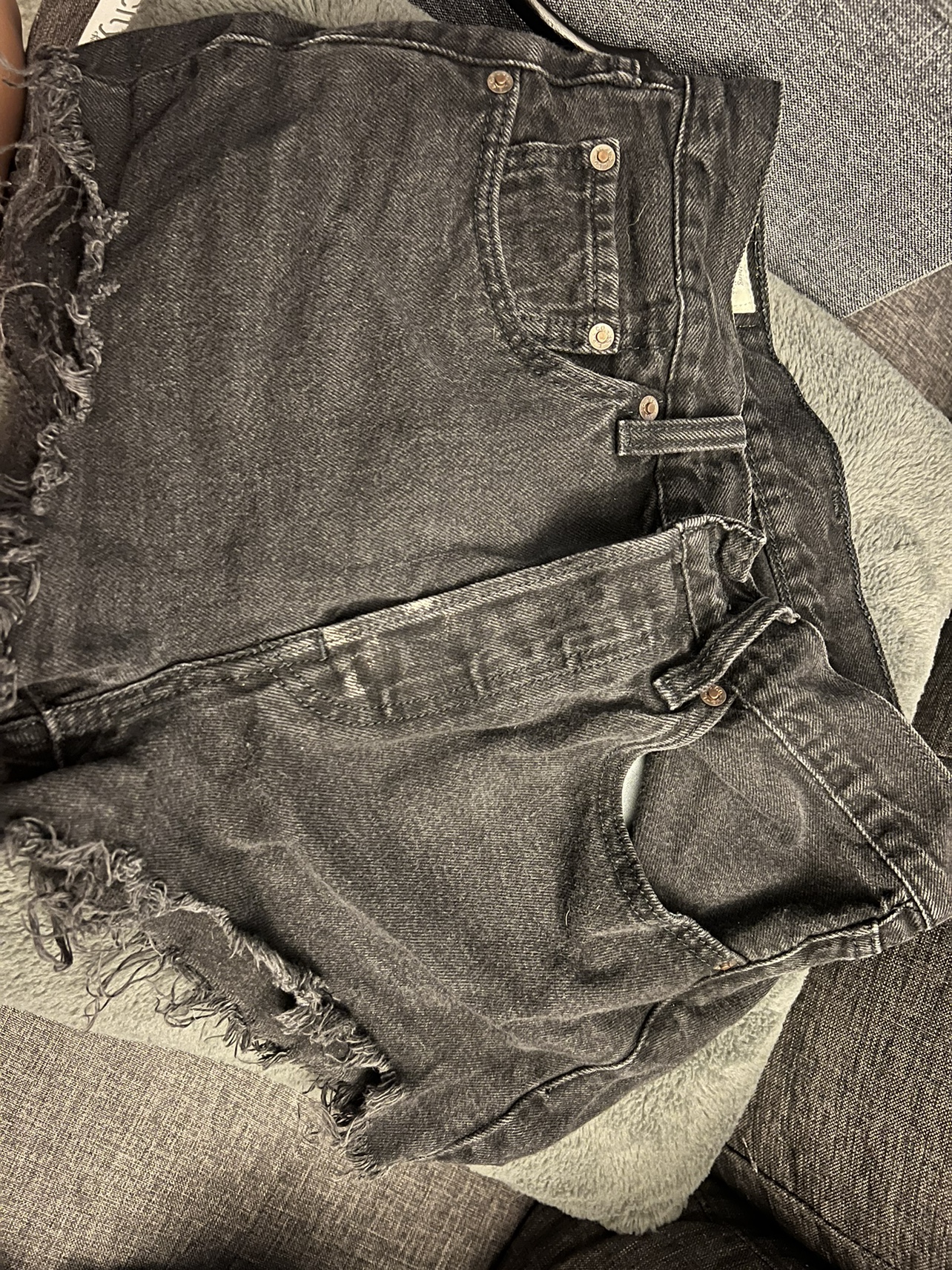 Levi’s black denim shorts