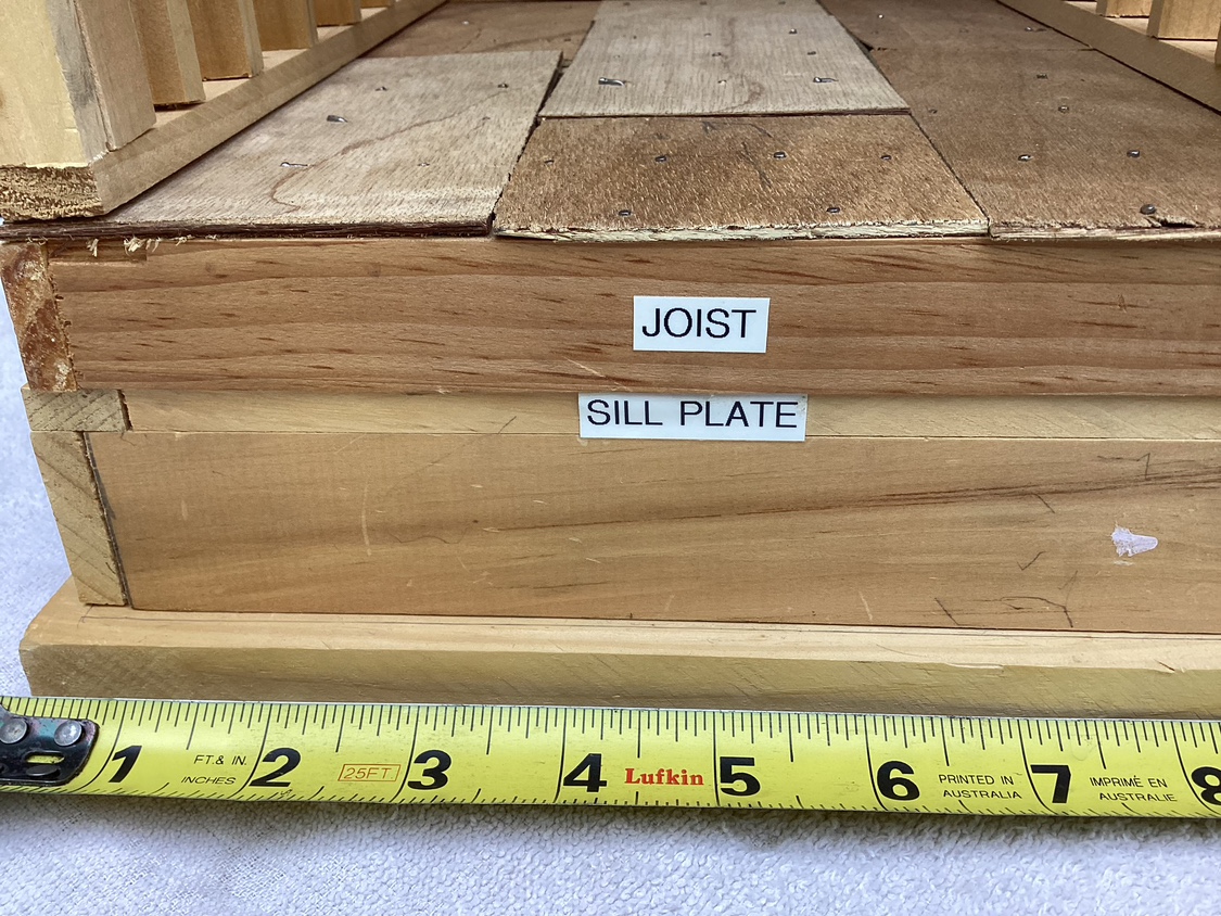 Model unfinished wood construction of a house ! image indicator(4)