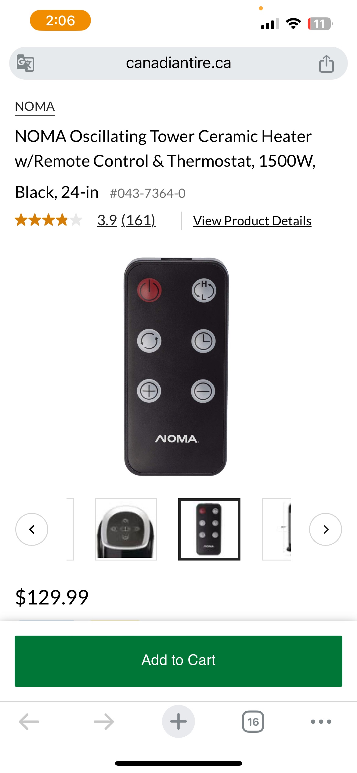 New NOMA Oscillating Tower Ceramic Heater w/Remote Control - photo 3