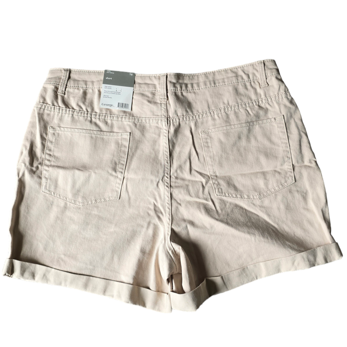 𝅺GEORGE High Waist Casual Retro Neutral Slim Leg Short. Size 16. - photo 2