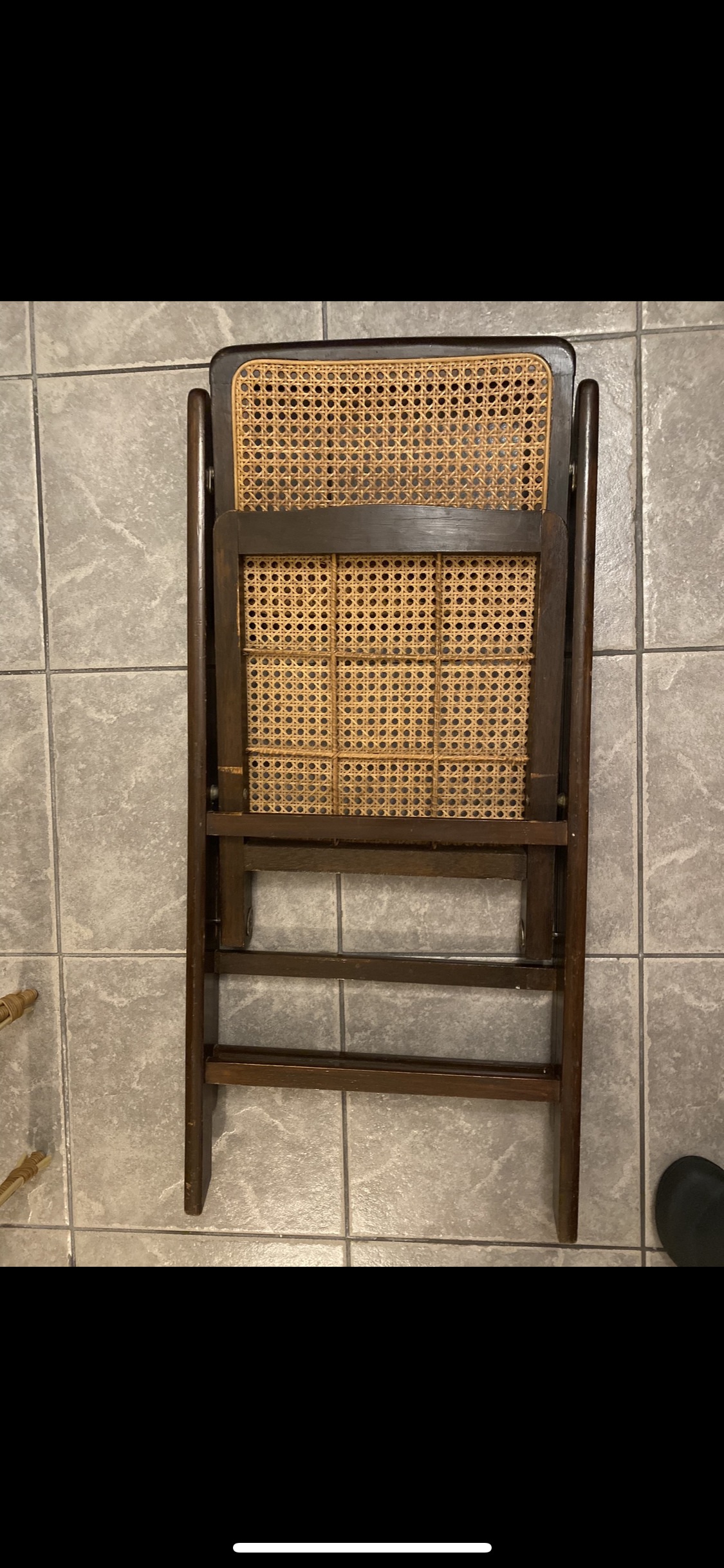 WOODEN FOLDING RATTAN CHAIR - photo 5