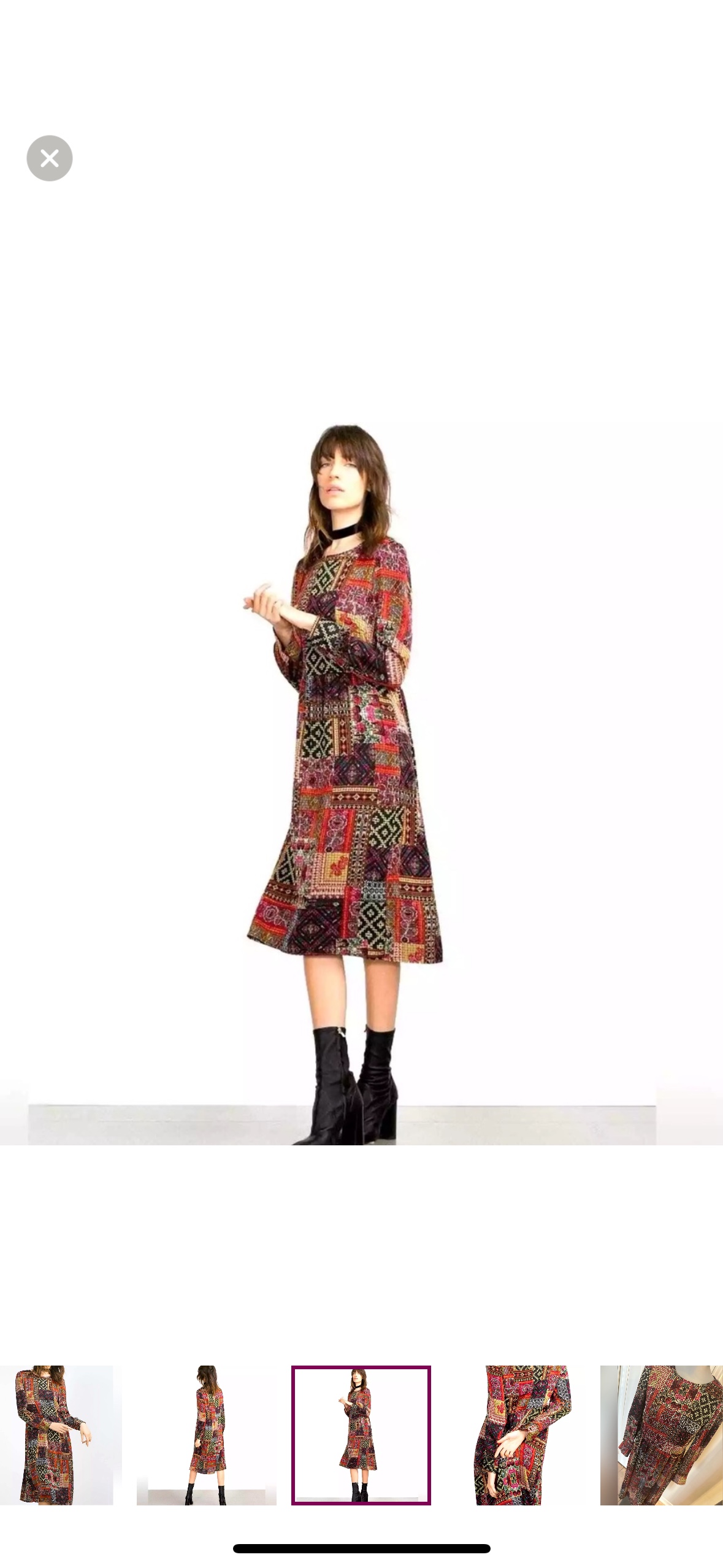 ZARA Velvet Patchwork Y2K Practical Magic Midi Dress size small - photo 3