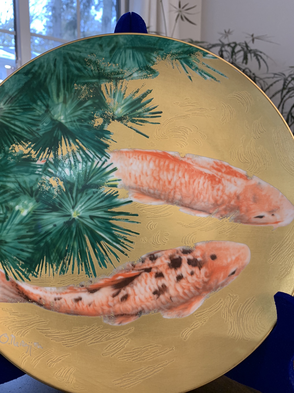 Vintage Noritake Studio Collection Koi Motif Bone China Plate image indicator(3)