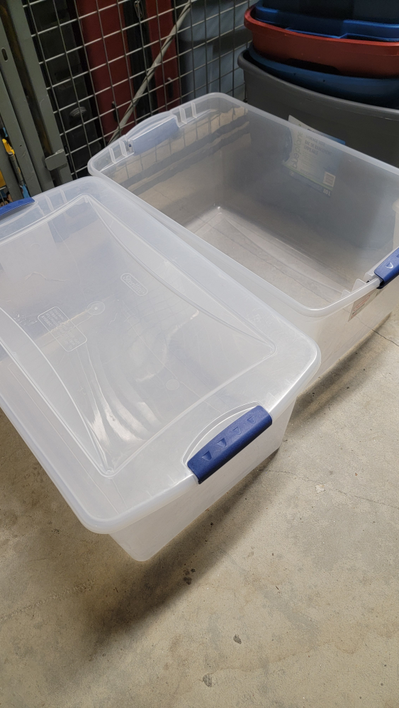 Storage tote bins plastic moving boxes with lids