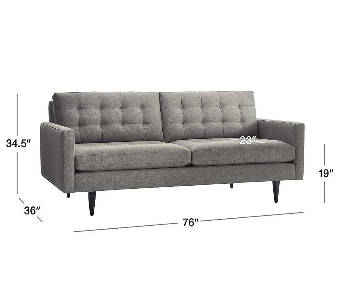 Crate & Barrel - Petrie Midcentury Apartment Sofa - photo 2