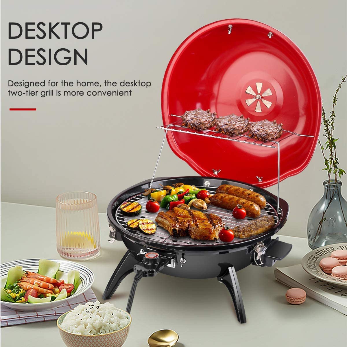 New Electric BBQ Grill, Techwood 15-Serving Indoor/Outdoor - photo 4
