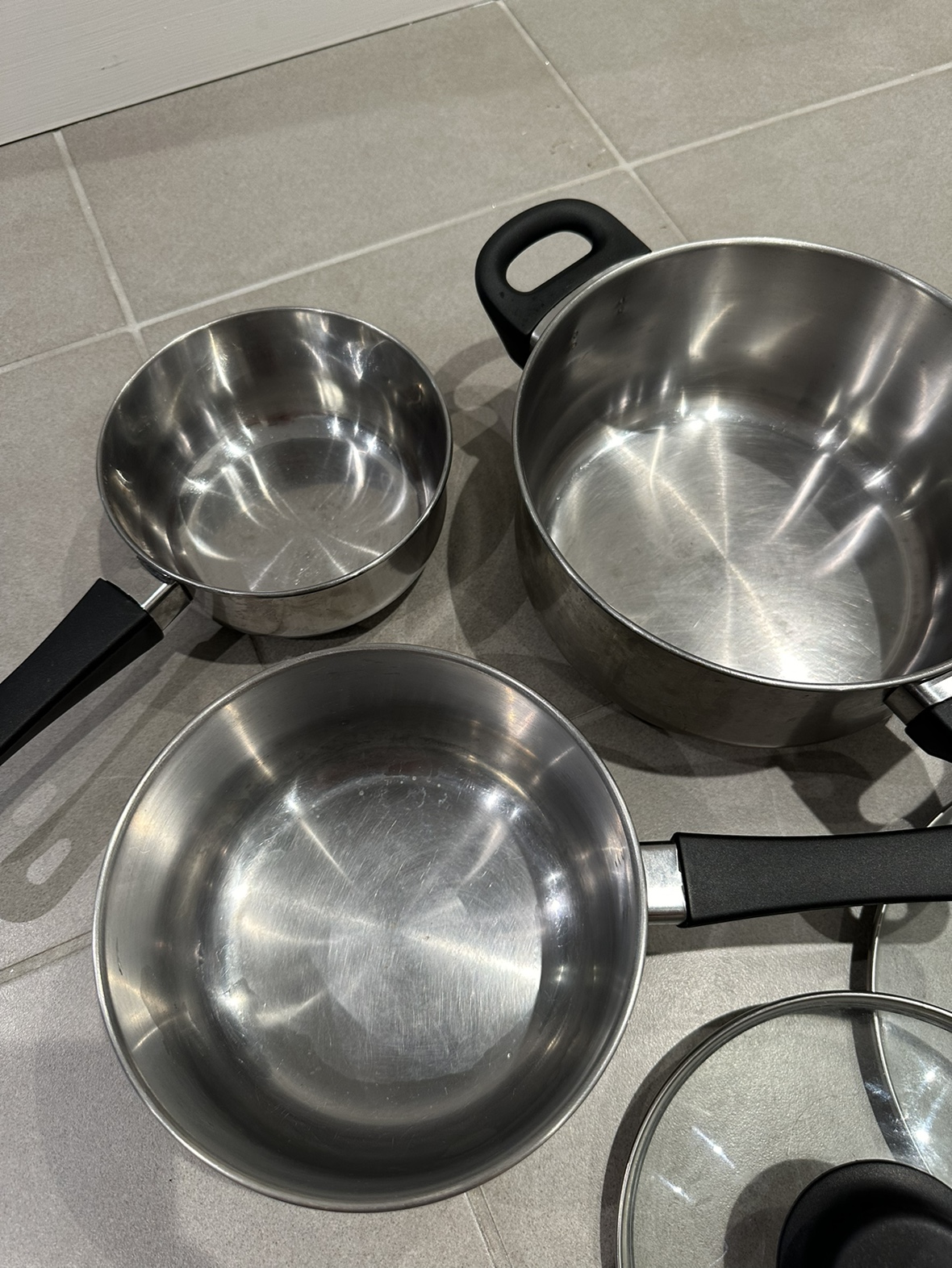 Set of 3 Cooking Pots with Lids - photo 3