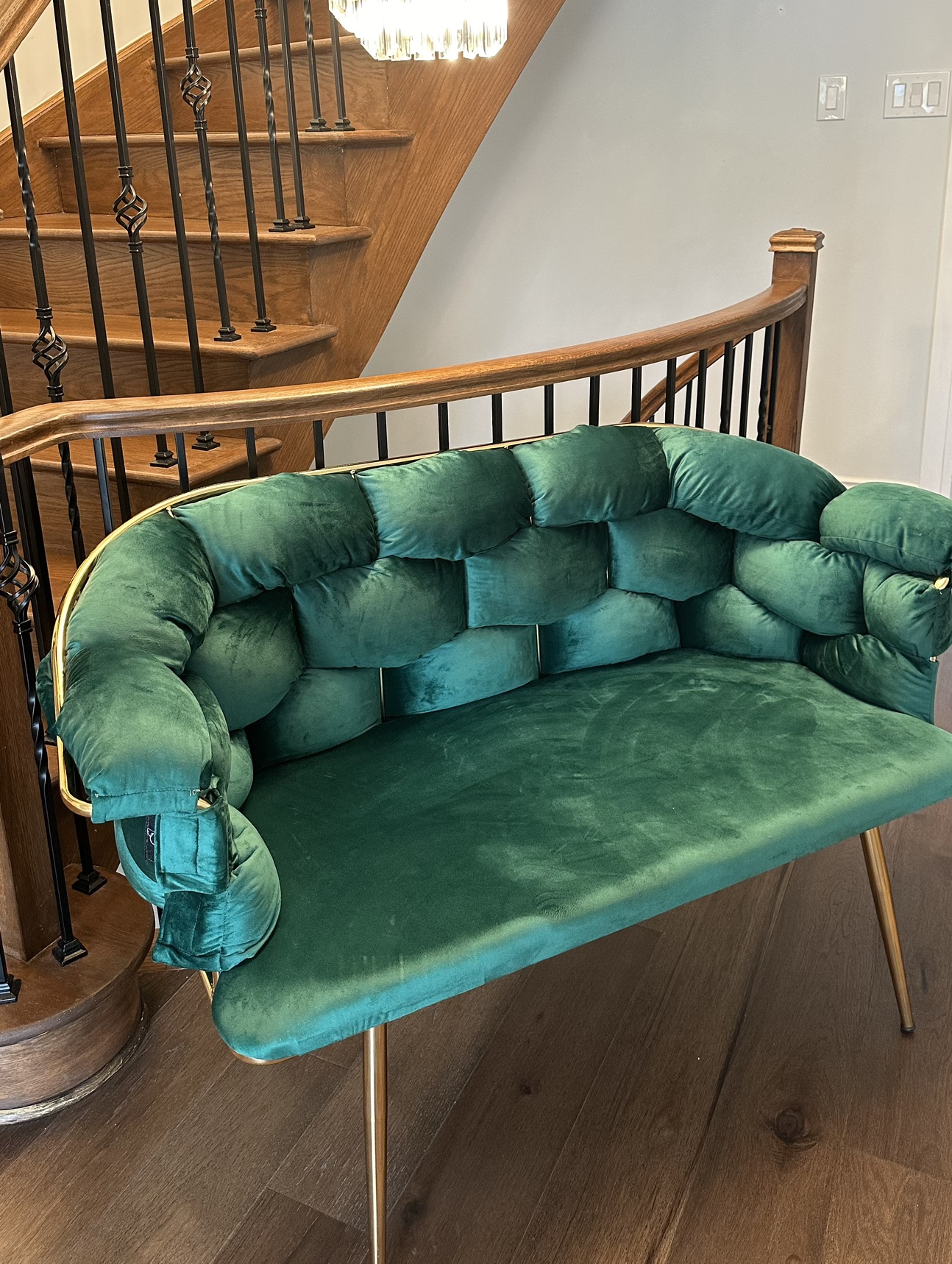Green Velvet loveseat for sale - photo 4