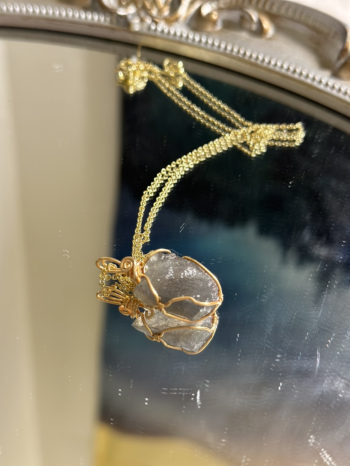Natural Dark Moonstone Quartz necklace for healing - photo 2