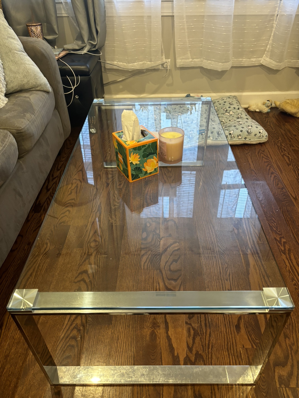Glass coffee table