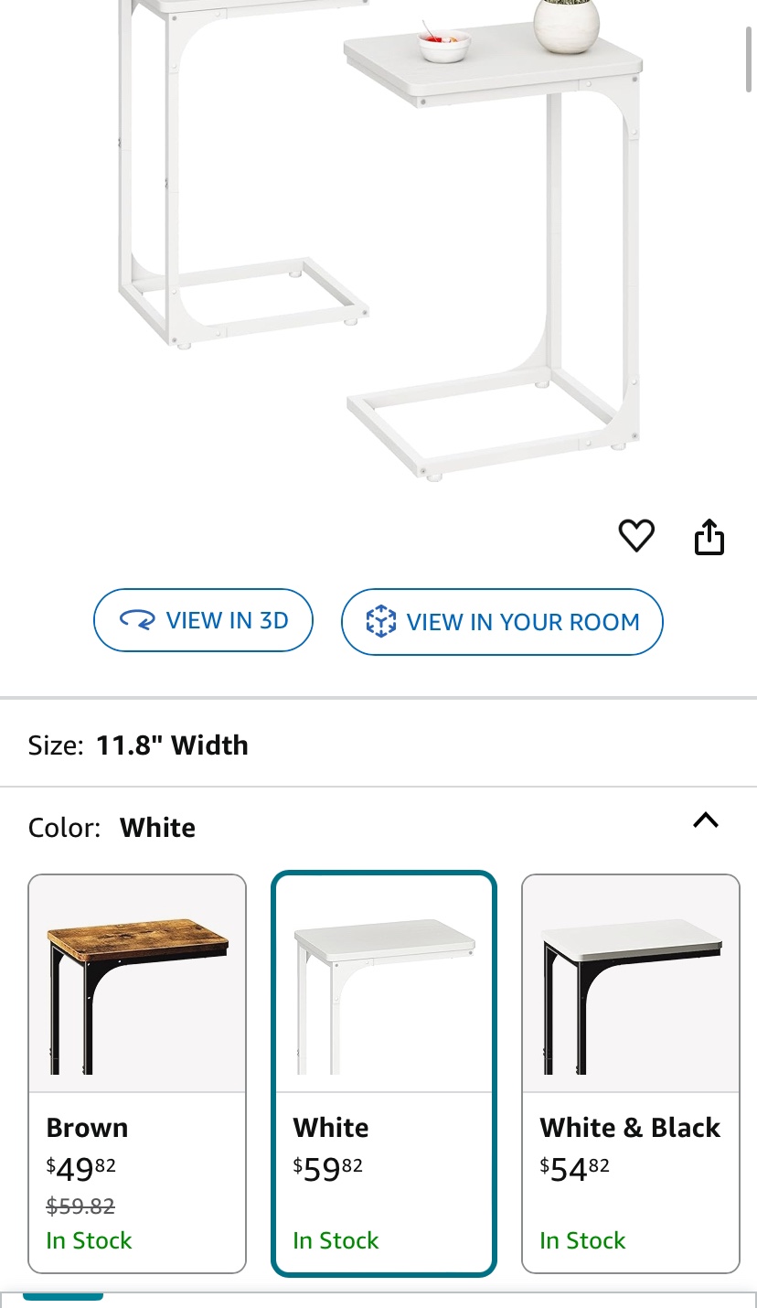 QEEIG C Table Side Table Set of 2 - photo 5