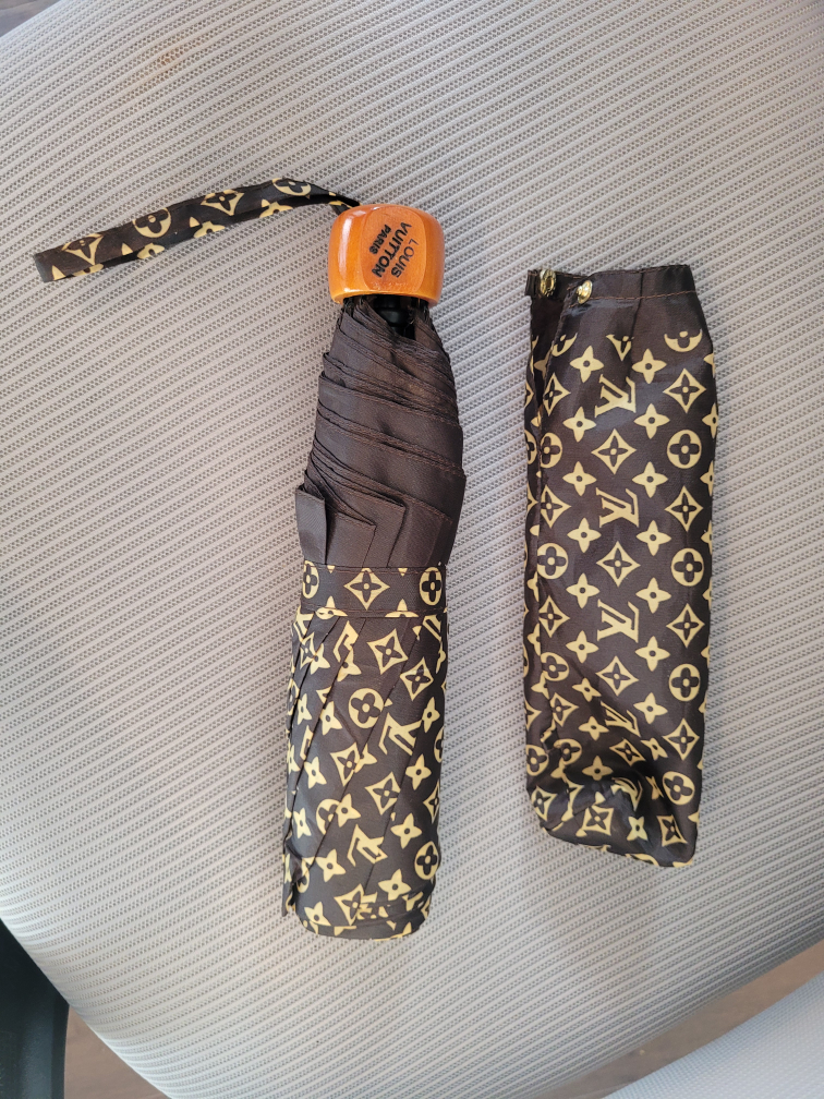Brown Patterned Umbrella in the Style of LV thumbnail