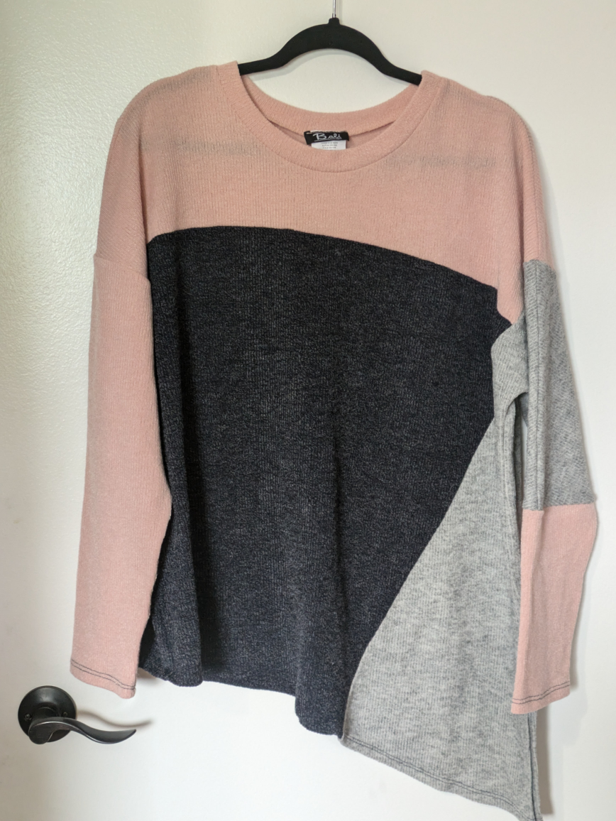 Pink Grey Sweater