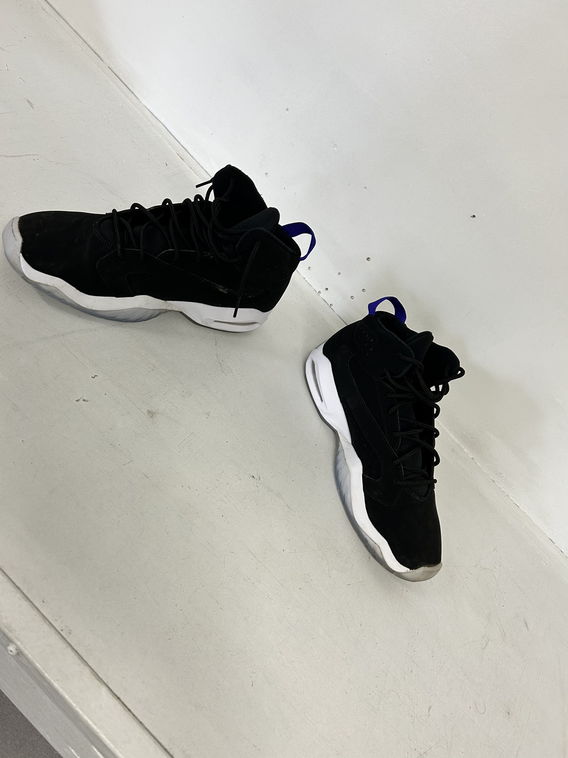 Black and purple air Jordan’s