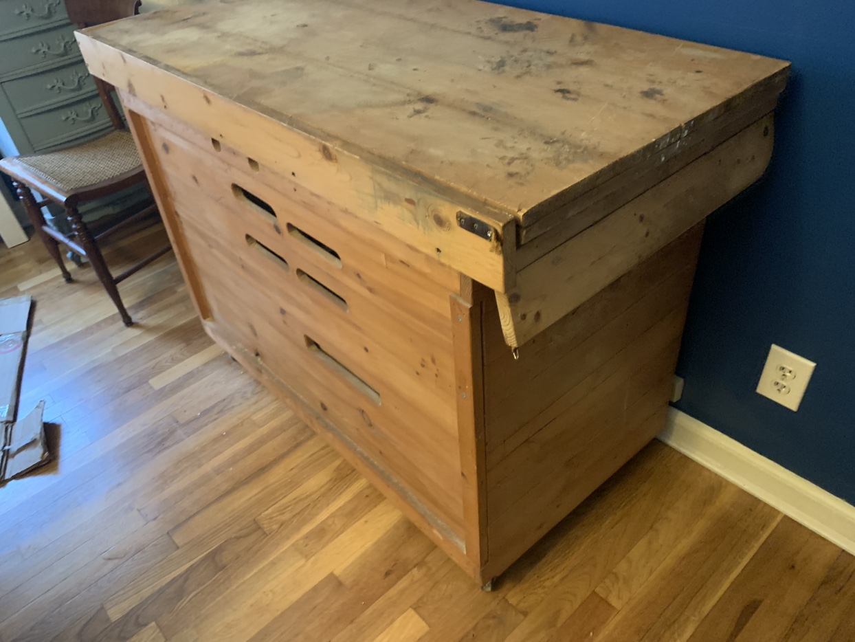 Wood rolling cArt kitchen workshop work bench bar - photo 5