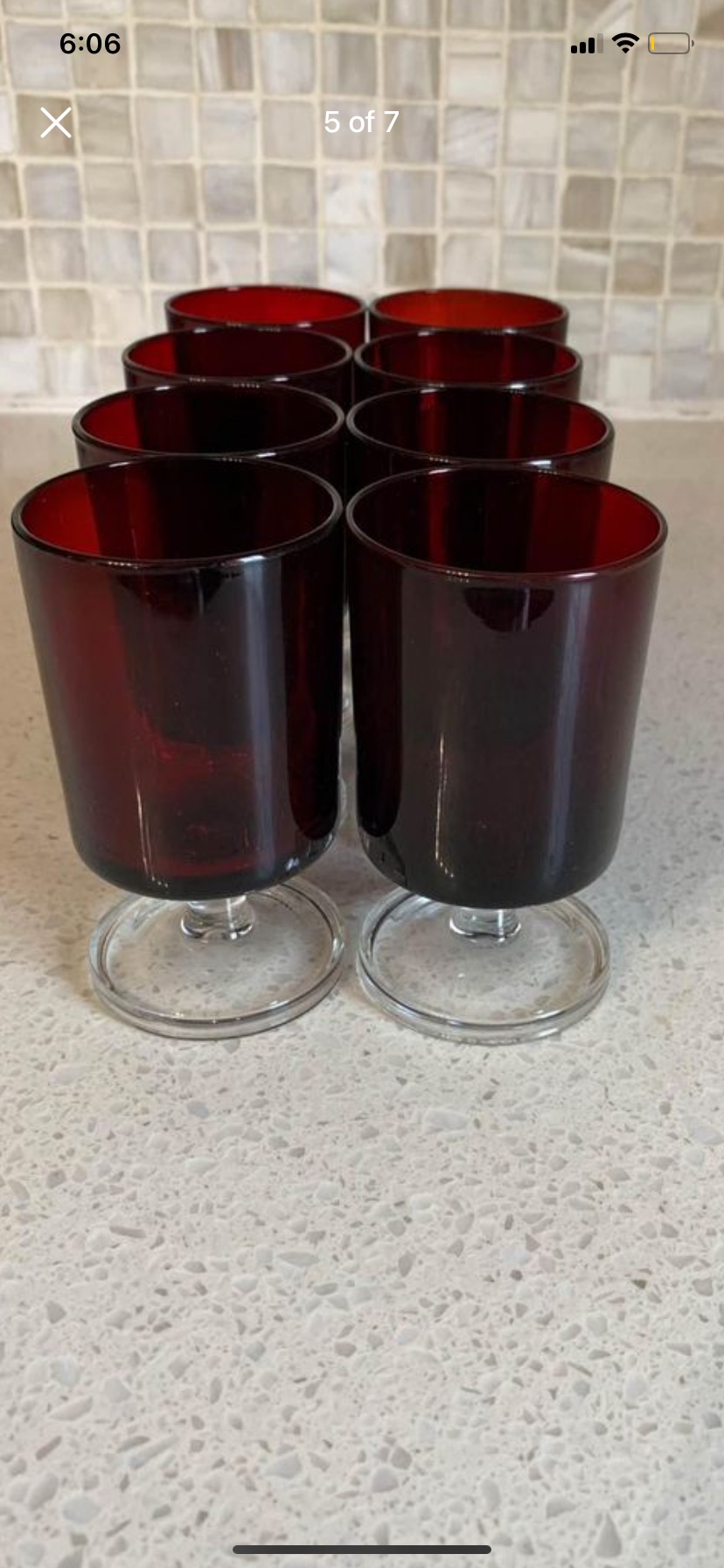Ruby red stemware/glassware image indicator(5)