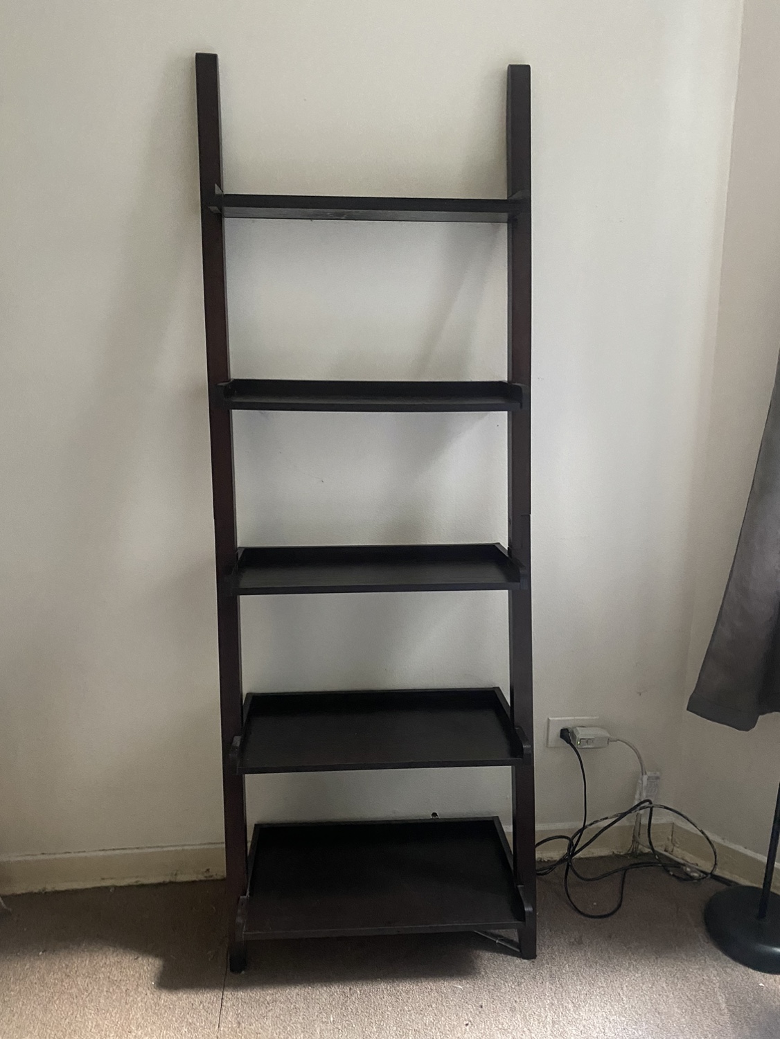 Espresso Leaning bookshelf