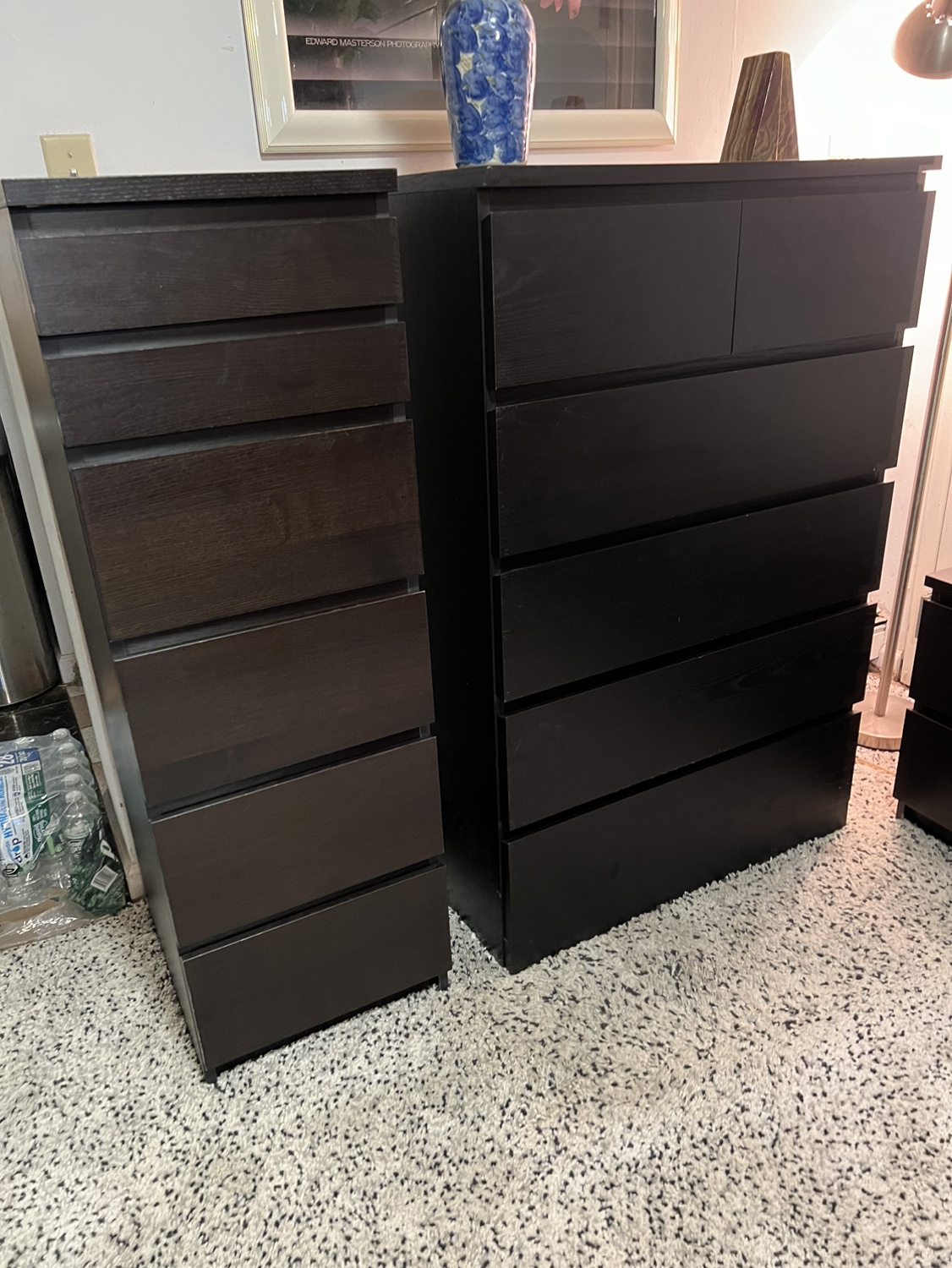 2 Dark Brown Dressers Set - Delivery Extra