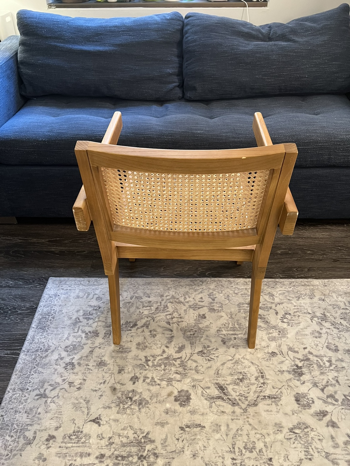 DecMode Teak Wood Woven Lounge Chair with Armrests, Brown - photo 4