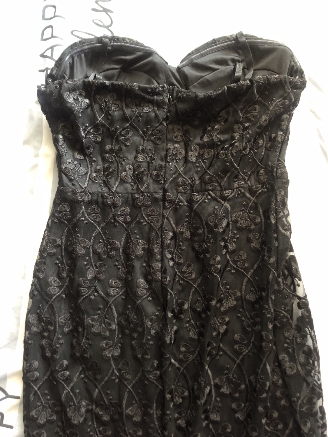 Black long lace prom/wedding dress M size image indicator(2)