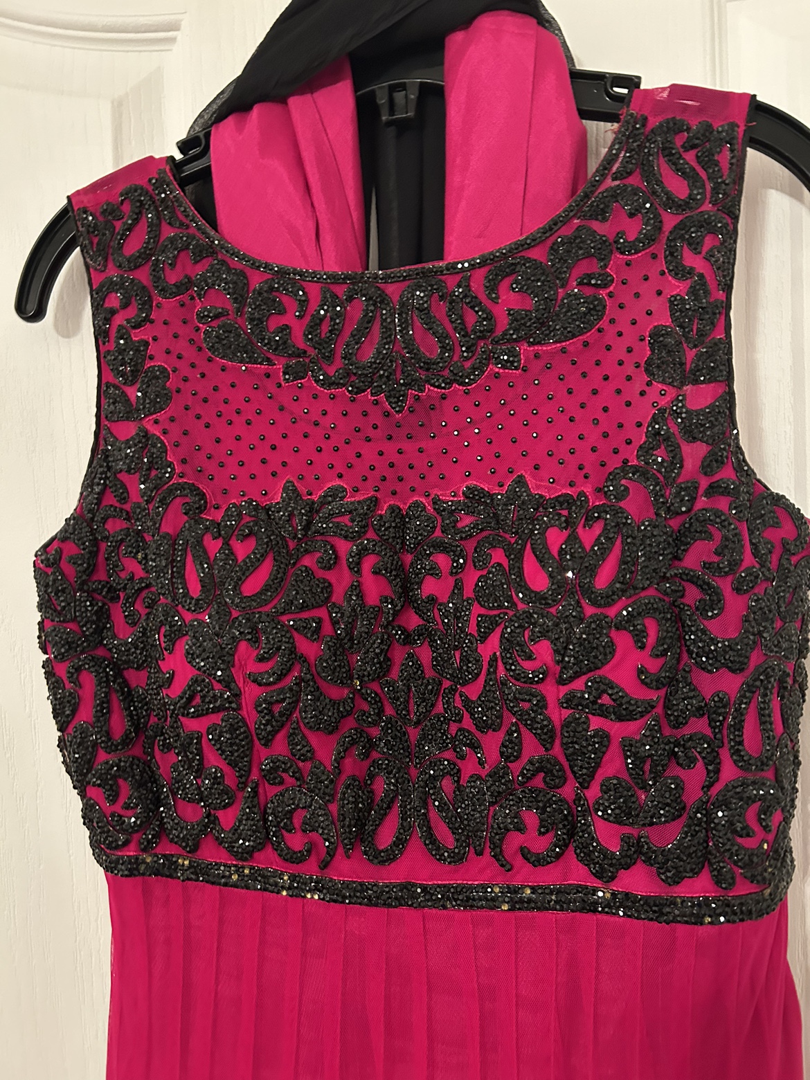 Gorgeous Velour and Beaded Magenta and Black Outfit image indicator(2)