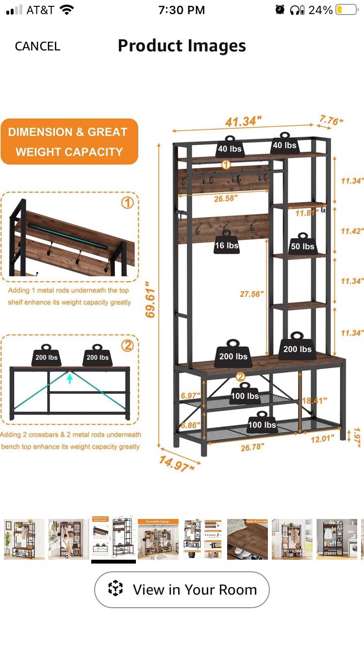 Coat rack w/ shoe storage - photo 3