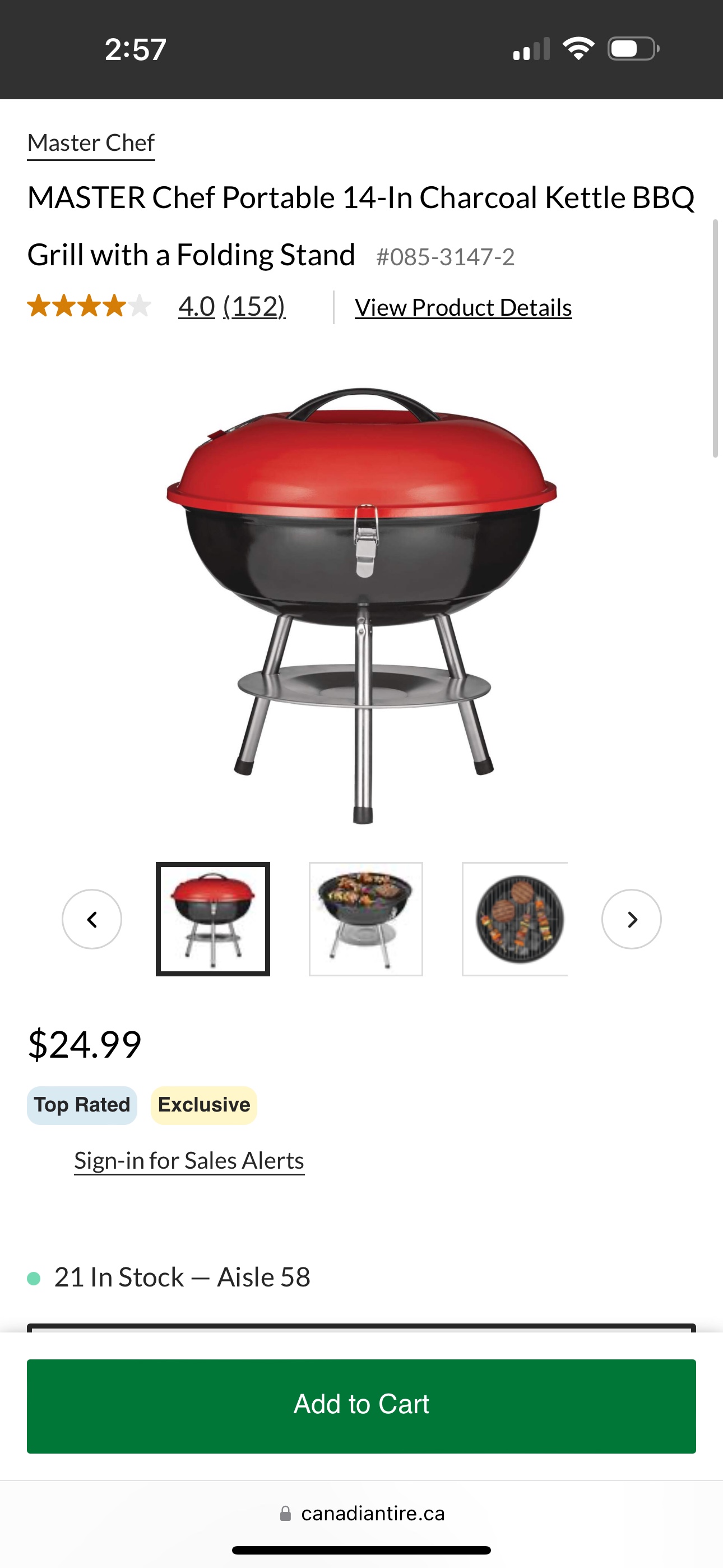 Master Chef Portable Charcoal Grill - photo 3