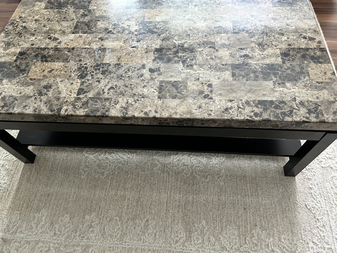 Black and marble brown table - photo 3