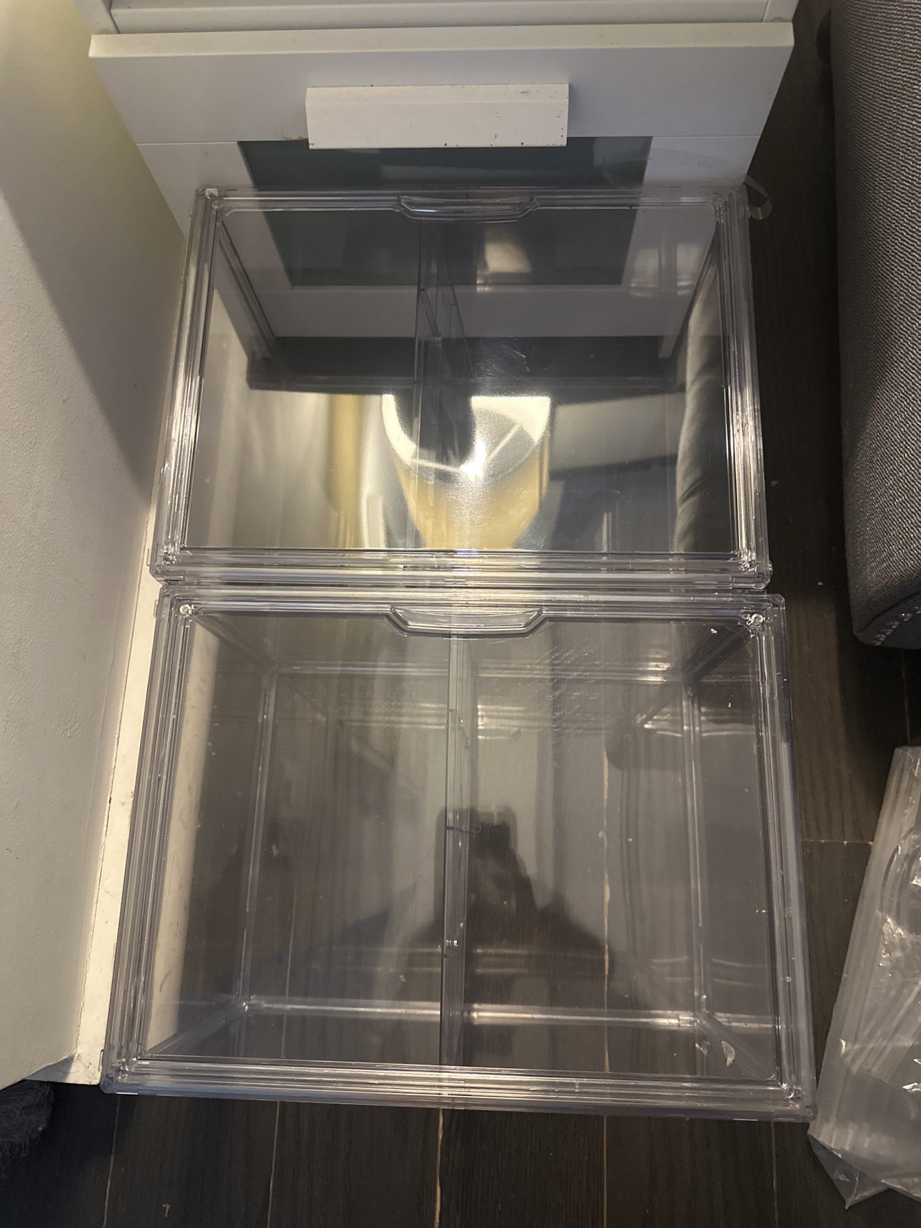 Clear Cosmetics Organizer Bins with Division Board