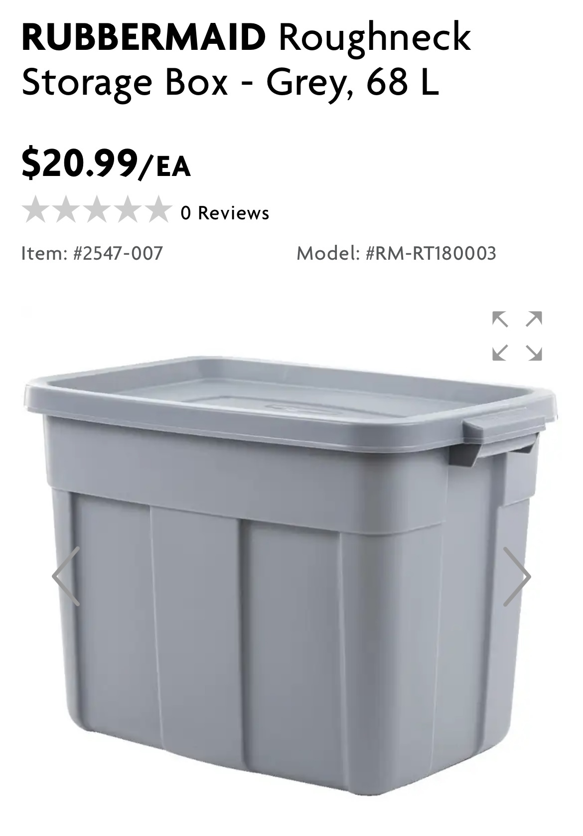 2x Rubbermaid Totes (68L) - photo 2