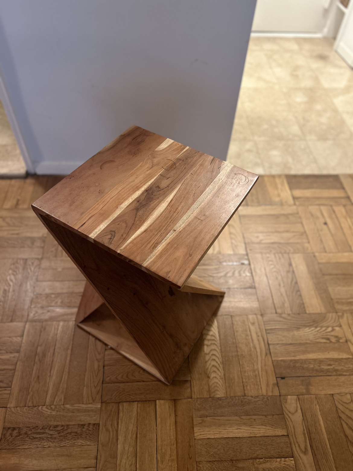Natural Wood Side Table - photo 2