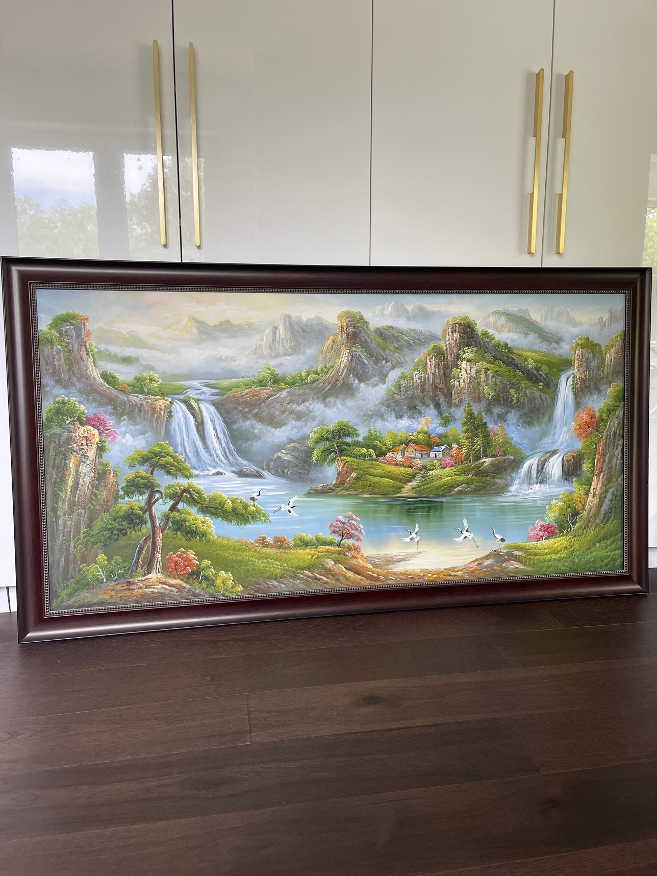 Framed painting 97x178 cm