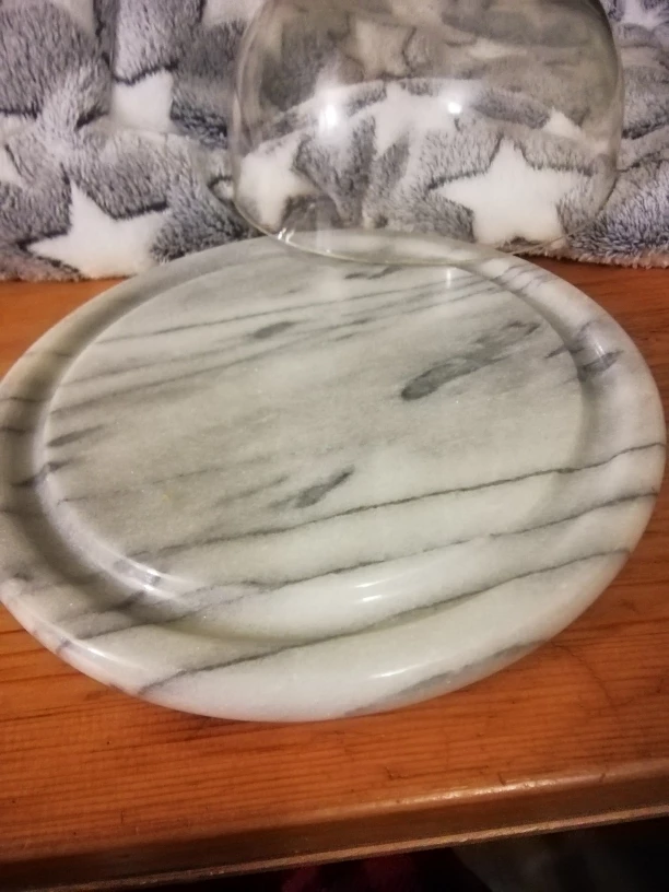 small marble serving tray with dome shaped lid image indicator(2)