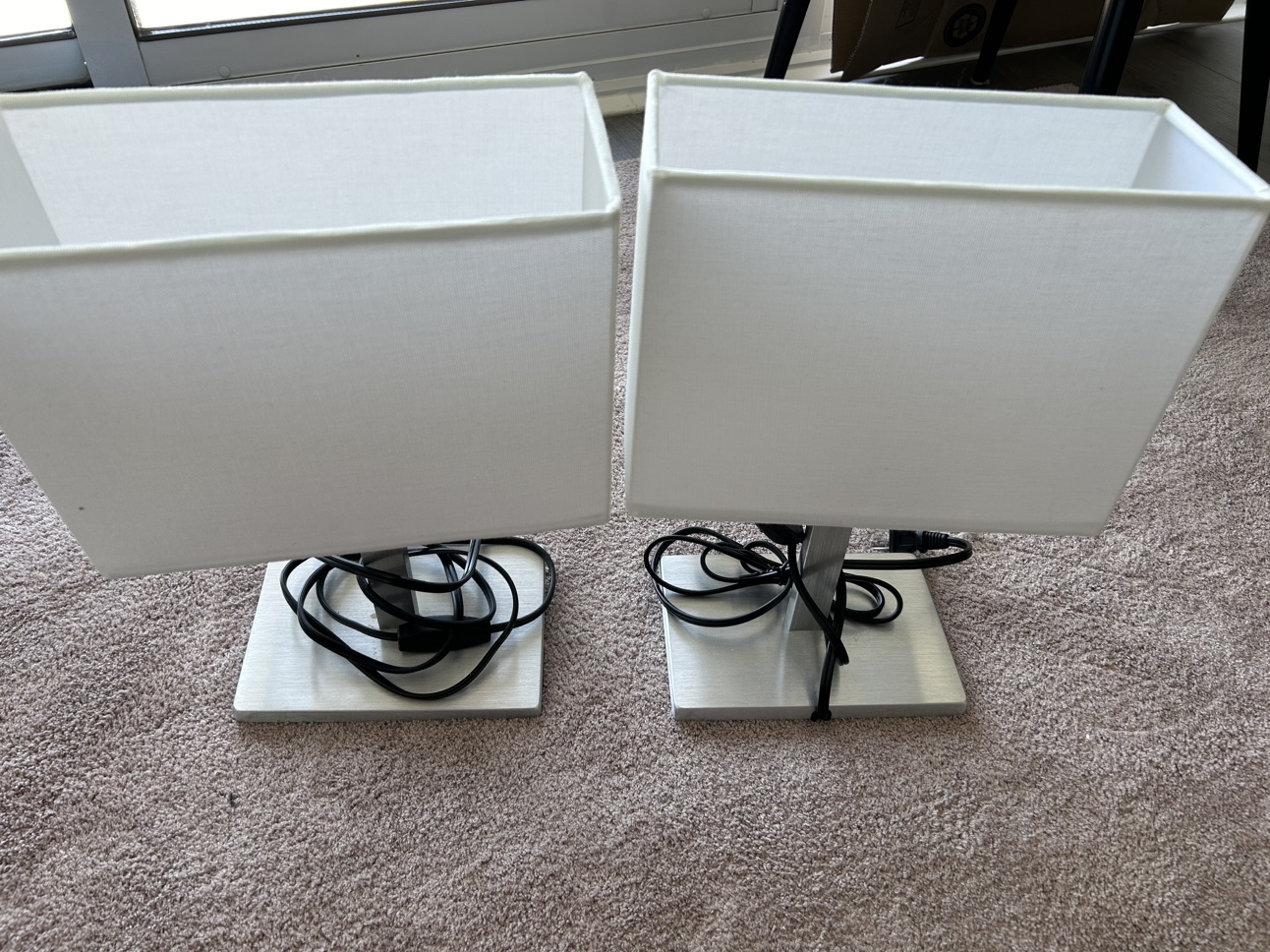 Two LED table lamps