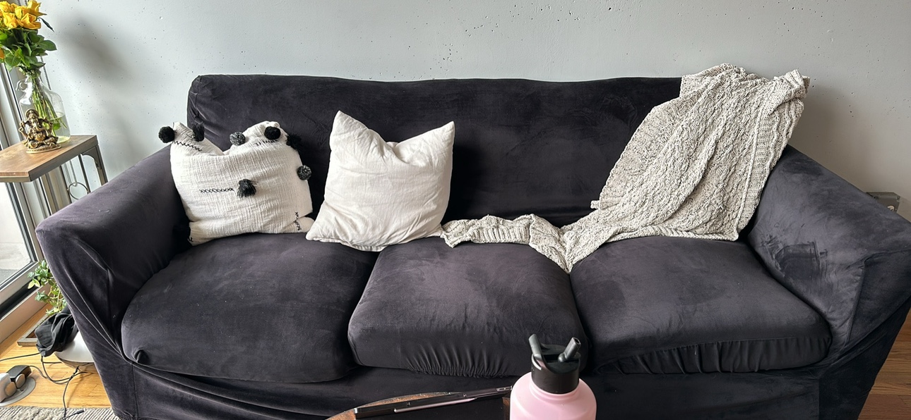 Free 3 seater couch with queen size mattress inside