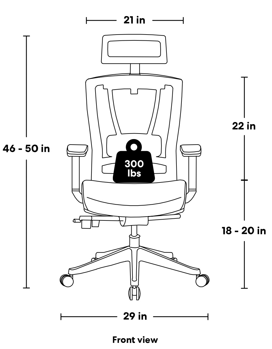 Autonomous Chair Ergo Black with Headrest - photo 2
