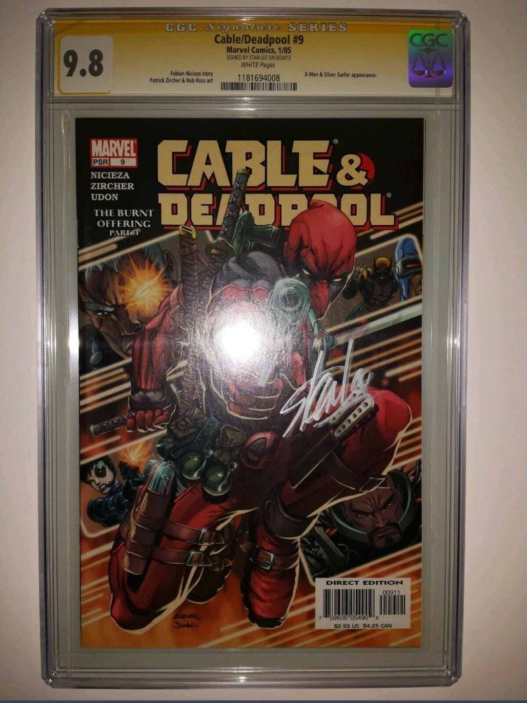 Cable and Deadpool #8 Giclee Painting & SS CGC 9.8 STAN LEE Auto image indicator(2)
