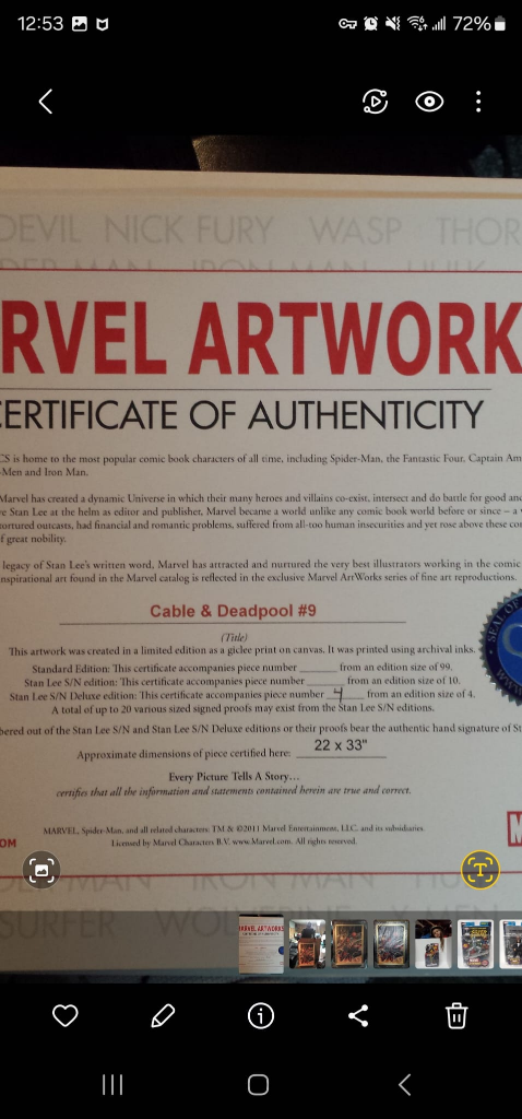 Cable and Deadpool #8 Giclee Painting & SS CGC 9.8 STAN LEE Auto image indicator(3)