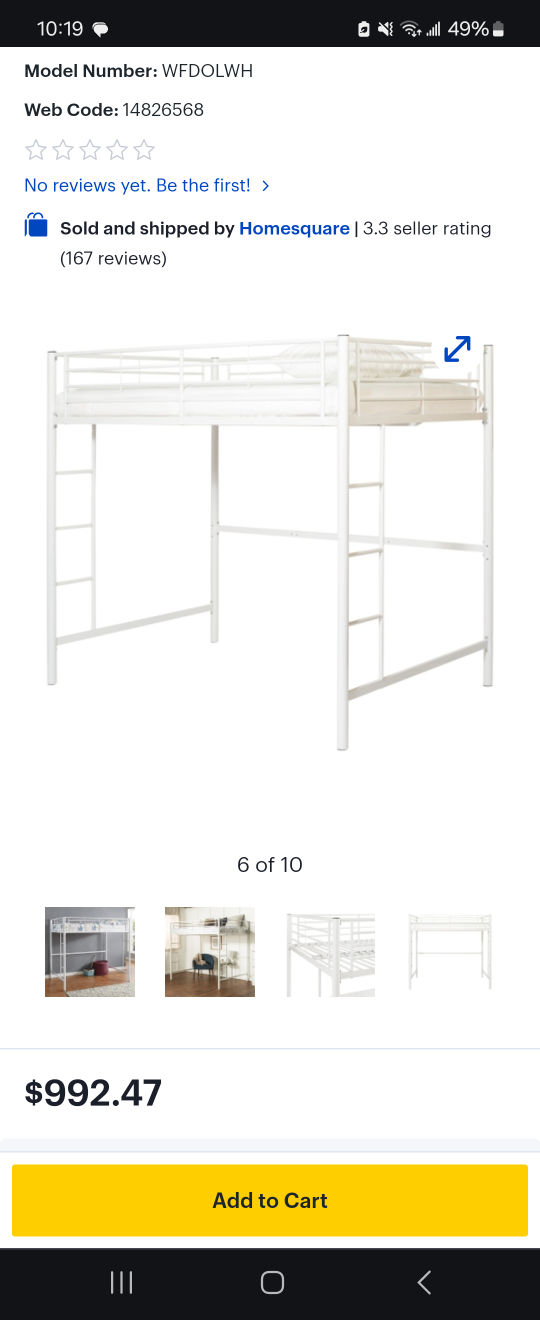 Walker Edison Double Loft Bed - photo 4