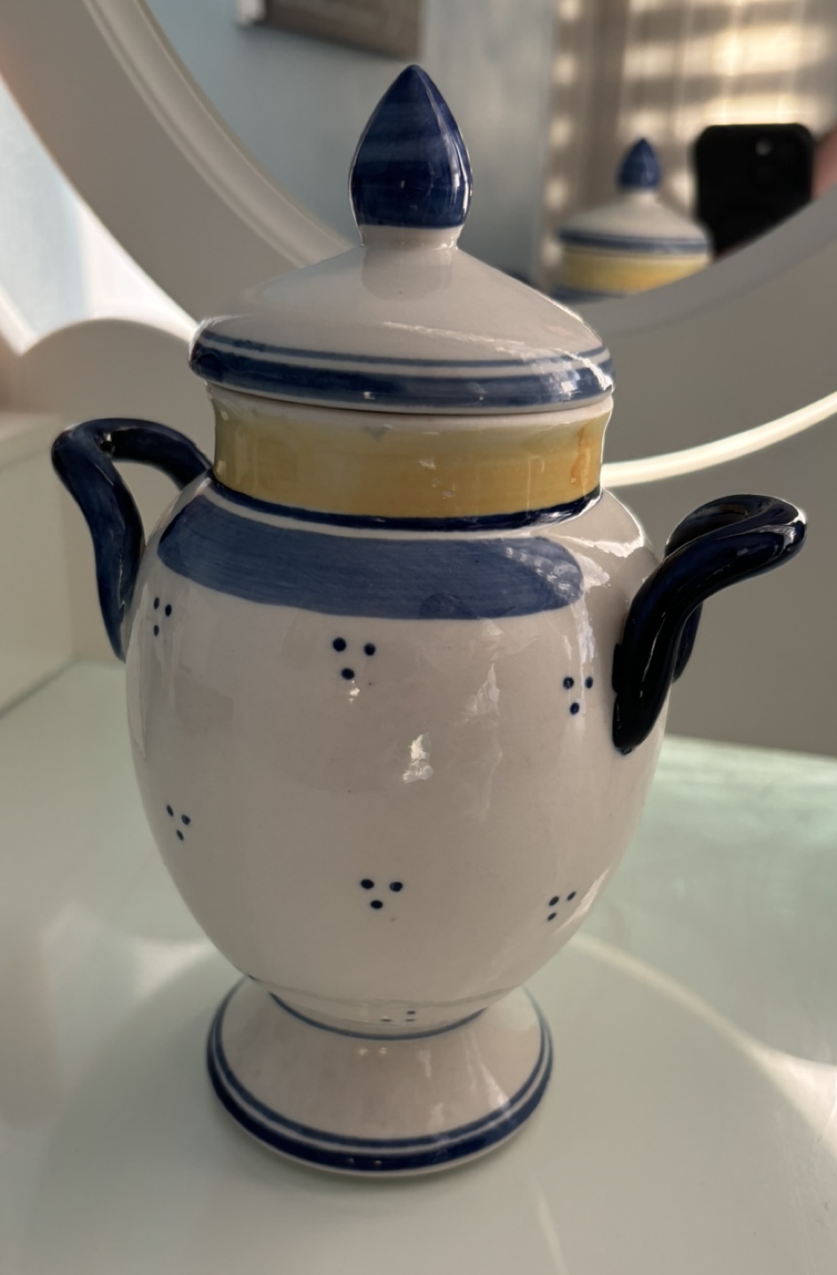 Hand Painted Ceramic Jar - Peach image indicator(3)