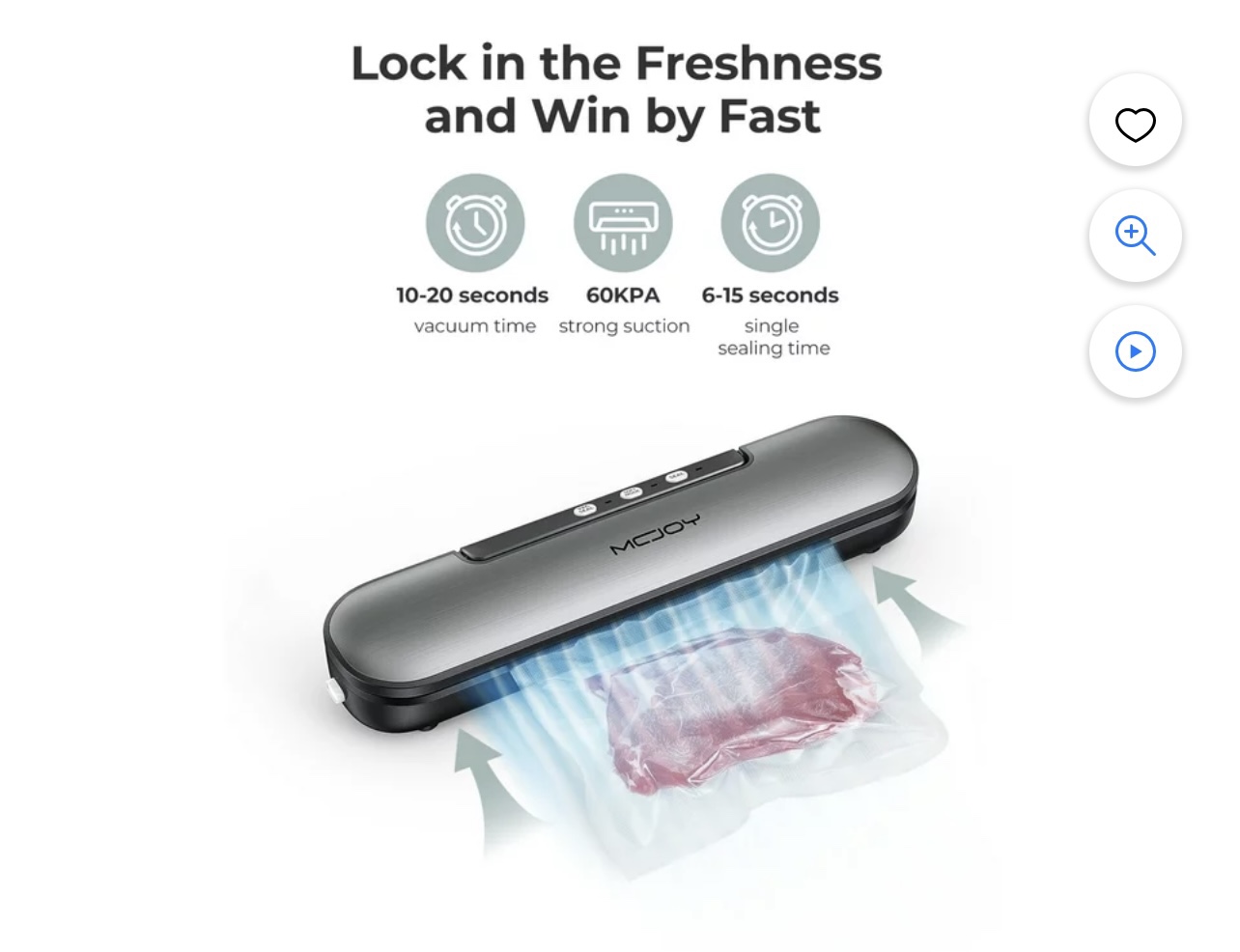Food Vacuum Sealer + new roll of bags - photo 3